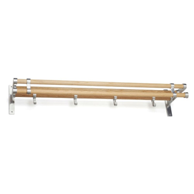Hat Rack Elegant Plus - 1000mm - Oak/Aluminium in the group Storage / Show all storage / Hall storage at Beslag Online (10174-BO)