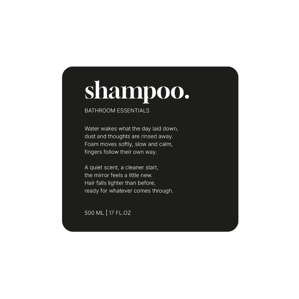 Adhesive Label Premium - Shampoo - Matte Black