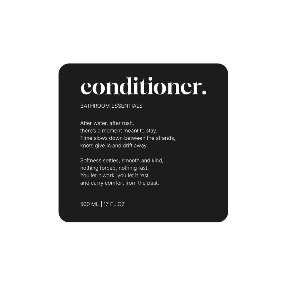 Adhesive Label Premium - Conditioner - Matte Black