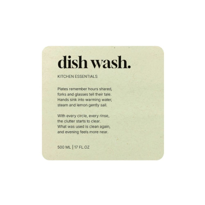 Adhesive Label Premium - Dish Wash - Beige in the group Bathroom Accessories / Show all bathroom accessories / Soap Bottle Holder & Soap at Beslag Online (10191-BO)