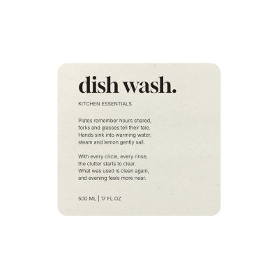 Adhesive Label Premium - Dish Wash - Beige in the group Bathroom Accessories / Show all bathroom accessories / Soap Bottle Holder & Soap at Beslag Online (10191-BO)