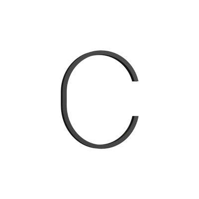 House Letter Contemporary - C - Black in the group Storage / Show all storage / House Number at Beslag Online (2018754C-V)