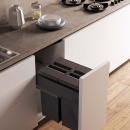 Kitchen Recycling Bin Wide - Dark Grey