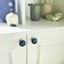 Cabinet Knob Bead Straight - Carrara Marble Green