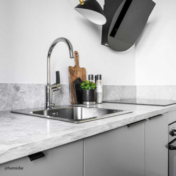 Profile Handle Edge Straight - 350mm - Brushed Black