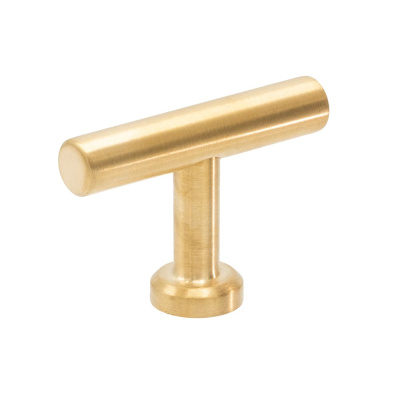 Cabinet Knob T Viva - Brushed Untreated Brass in the group Cabinet Knobs / Show all cabinet knobs / T-Knobs at Beslag Online (304403-11)