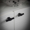 Cabinet Knob T Helix Stripe - Matte Black