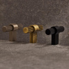 Cabinet Knob T Helix Stripe - Antique Bronze