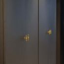 Cabinet Knob T Helix Stripe - Brass