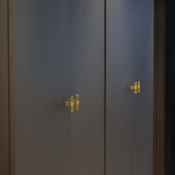 Cabinet Knob T Helix Stripe - Brass