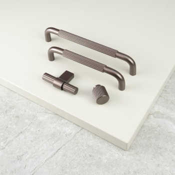 Cabinet Knob T Helix Stripe - Dark Bronze