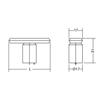 Knob T Fase - Dark Brushed Brass
