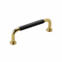 Handle 1353 - 96mm - Polished Brass/Black Leather Wrapped