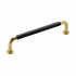 Handle 1353 - 128mm - Polished Brass/Black Leather Wrapped