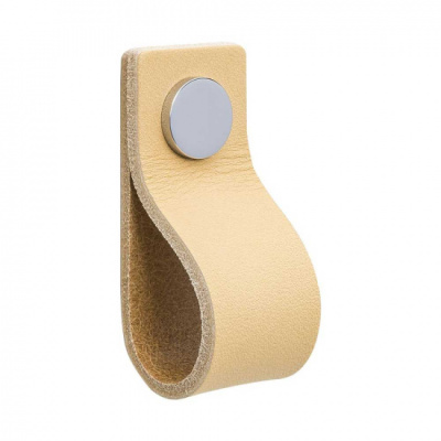 Loop - Nature Leather/Chrome in the group Cabinet Knobs / Color/Material / Leather at Beslag Online (333143-11)