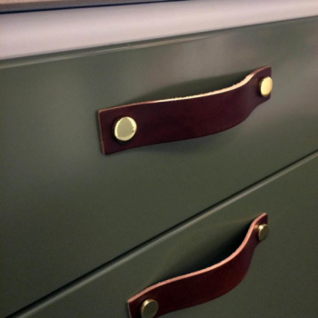 Handle Loop - 128mm - Brown Leather/Brass