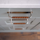 Handle Royal Deluxe - 128mm -  Nickel Plated/Brown Leather