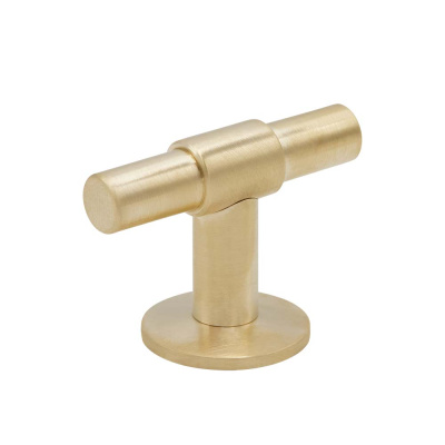 Cabinet Knob T Uniform - Brushed Untreated Brass in the group Cabinet Knobs / Show all cabinet knobs / T-Knobs at Beslag Online (343297-11)