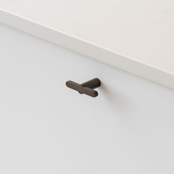 Cabinet Knob T Flow - Burnished Brass
