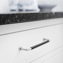 Handle Lounge - 160mm - Chrome/Black Leather