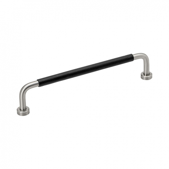 Handle Lounge - 160mm - Stainless Steel/Black Leather
