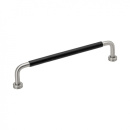 Handle Lounge - 160mm - Stainless Steel/Black Leather