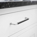 Handle Lounge - 160mm - Stainless Steel/Black Leather