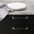 Handle Lounge - 160mm - Stainless Steel/Black Leather