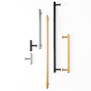 Cabinet Knob T Rille Mini - Brushed Brass