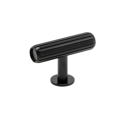 Knob T Rille - Brushed Black in the group Cabinet Knobs / Show all cabinet knobs / T-Knobs at Beslag Online (373002-11)