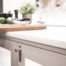 Cabinet Knob Arpa/Back Plate - Stainless Steel Look