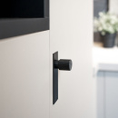 Cabinet Knob T Arpa/Back Plate - Brushed Black