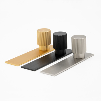Cabinet Knob T Arpa/Back Plate - Brushed Black