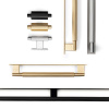 Cabinet Knob T Arpa/Back Plate - Stainless Steel Look