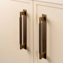 Handle Arpa/Back Plate - 192mm - Antique Brass