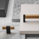 Cabinet Knob T Crossing - Oak/Black