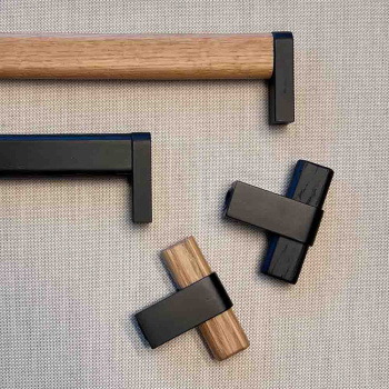 Cabinet Knob T Crossing - Black/Black