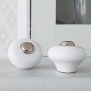 Knob 409 - 32mm - Nickel-plated/Porcelain
