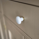 Cabinet Knob 24136 - White/Brass