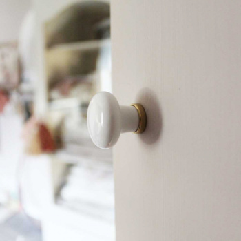 Cabinet Knob 24136 - White/Brass