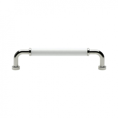 Handle Brohult M - 128mm - Nickel plated/White in the group Cabinet Handles / Color/Material / Chrome at Beslag Online (397046-11)