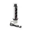Power Column 60mm 3pcs 230V Socket – Silver