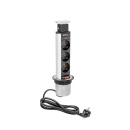 Power Column 60mm 3pcs 230V EU Socket – Silver