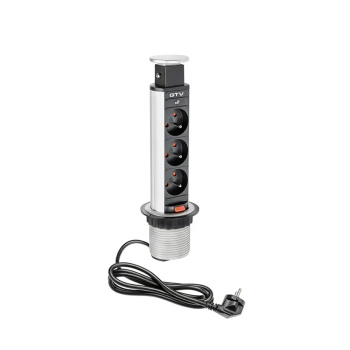 Power Column 60mm 3pcs 230V EU Socket – Silver