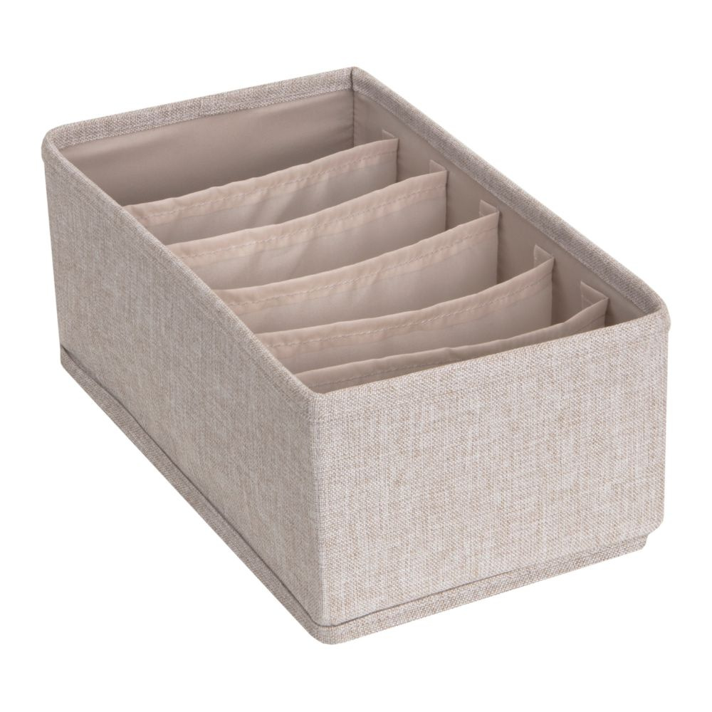 Storage box with 6-compartments - Beige
