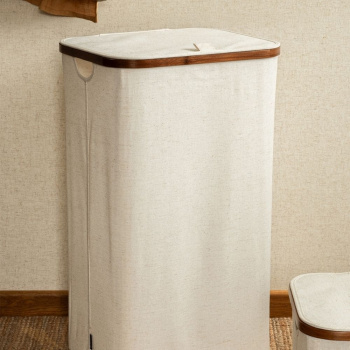 Laundry basket with lid - Sand