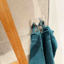 Towel Hook Base 200 2-Hook - Brushed Stainless Steel Finish