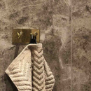 Towel Hook Base 200 2-Hook - Polished Brass