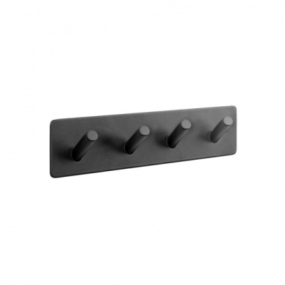 Towel Hook Base 200 4-Hook - Matte Black in the group Bathroom Accessories / Show all bathroom accessories / Self Adhesive Hooks at Beslag Online (605224-21)