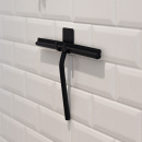 Shower Scraper With Holder Base - Matte Black